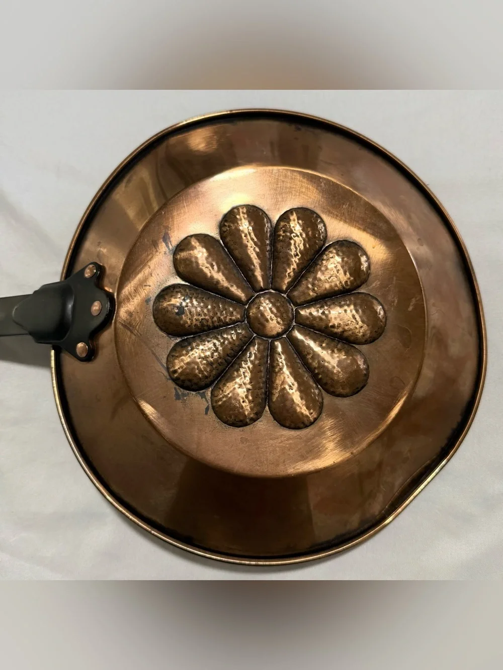 Vintage Copper Hearth Chestnut Roasting Pan 25” long Ring Loop For Hanging